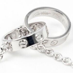 Cartier *PRISTINE* Interlocking LOVE Ring White Gold Bracelet